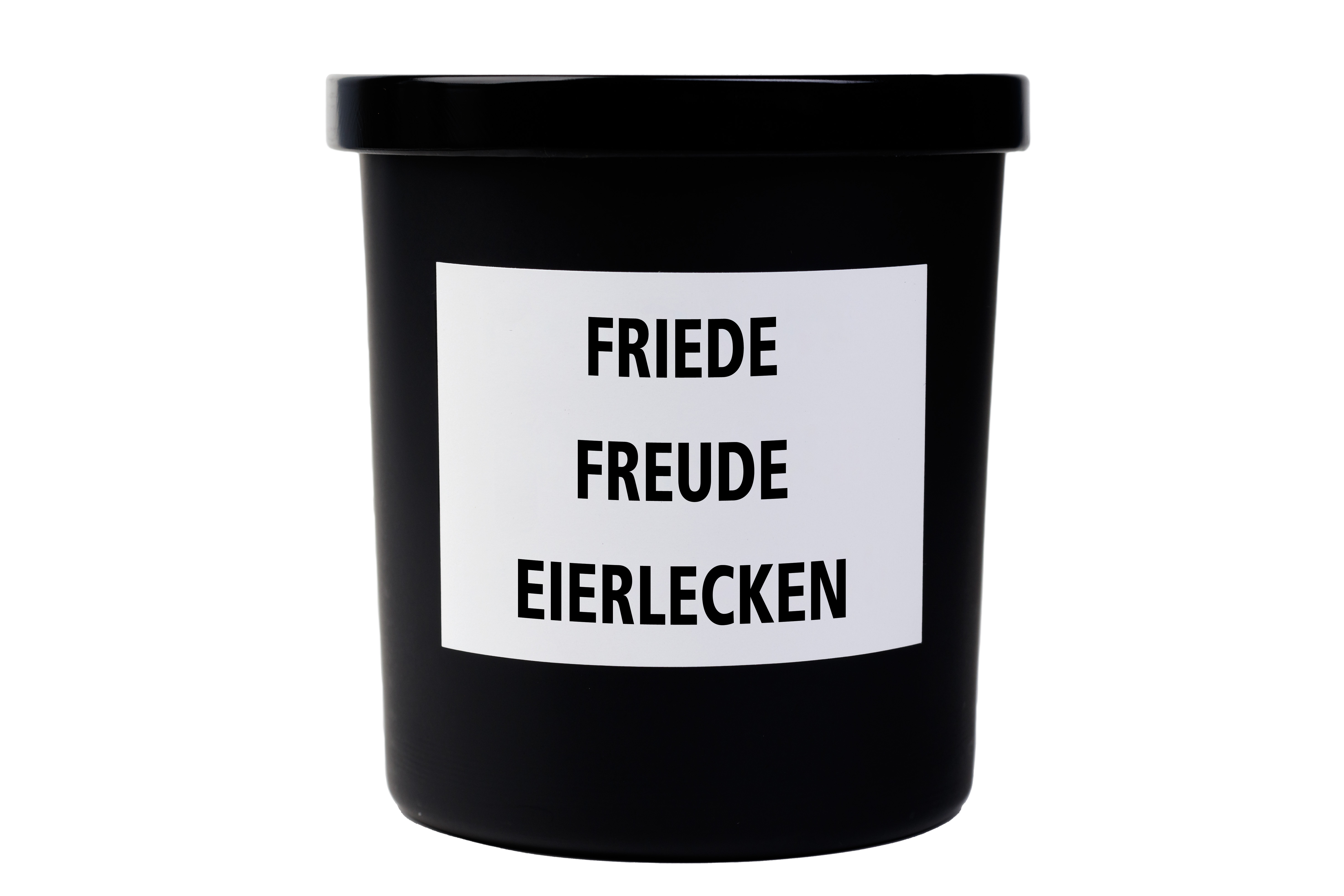 Spruchkerze "Friede Freude Eierlecken"